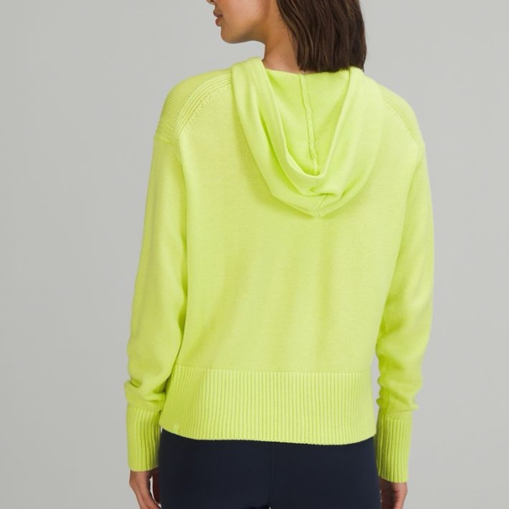 Lululemon RARE Double Knit Sweater Hoodie Electric Lemon XS/S EUC